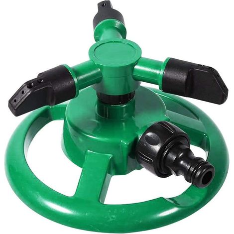TrAdE Shop Traesio - Irrigatore Da Giardino Spruzzatore Prato Su Base Puntale 3 Braccia 360° Annaffia - (1/5)