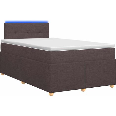 Maison Exclusive - Letto box spring con materasso Marrone Scuro 120 x 200 cm (1/5)
