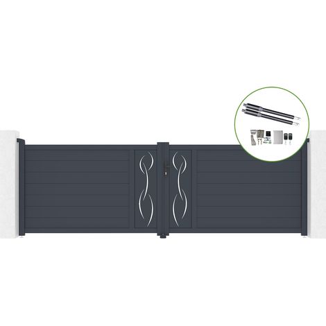Flügeltor 4m LIFE H.120cm Aluminium + RANGER B150 Motorisierung (1/5)