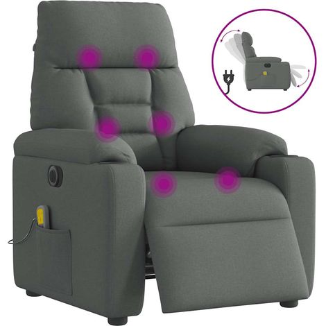 Fauteuil inclinable de massage électrique-Chaise de relaxation-Fauteuil Relax gris foncé tissu 294425 (1/5)