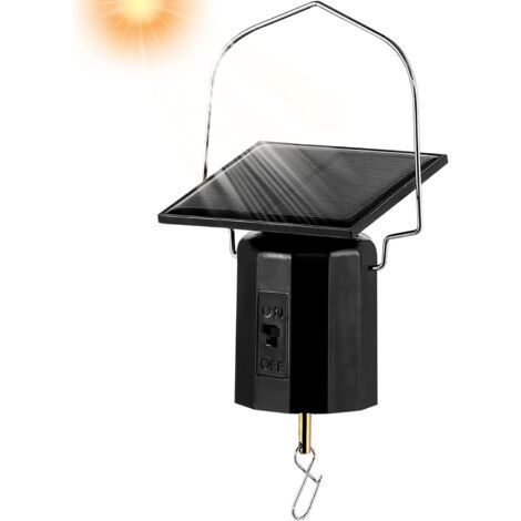 Moteur rotatif à énergie solaire pour décorations légères – Capacité de charge 2,7 kg – Panneau solaire ABS 6,8 x 6,8 cm – Vitesse 40-50 tours/minute (1/5)