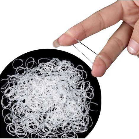 500 elastici per capelli, elastici per capelli piccoli, elastici per capelli trasparenti, elastici per capelli, elastici per capelli trasparenti, elastici per capelli piccoli (1/5)
