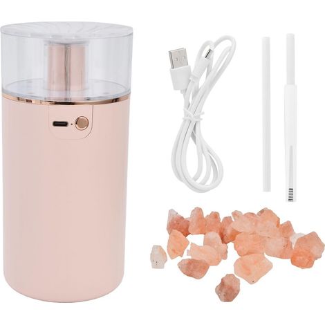 Humidificateur de bureau USB rose à sel, réglable et hydratant (1/5)