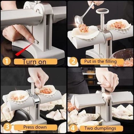 Presse à ravioli double automatique, kit de moulle à ravioles, presse à pâte et moule à dumplings pour la préparation de raviolis et ravioles maison (1/4)