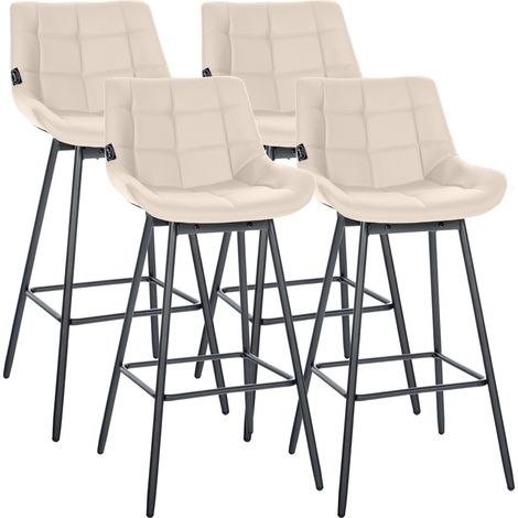 4er Set Barhocker Weston schwenkbar creme Kunstleder