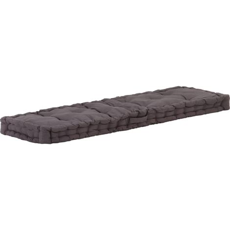 Cuscino da pavimento per pallet Materasso da pavimento in cotone 120x40x7 cm Antracite DEC021809