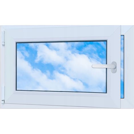 Ventana de PVC blanca 80x50 IZQUIERDA, nueva 800x500 mm doble acristalamiento oscilobatiente RU (1/5)