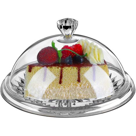 Plateau de service à gâteaux en plastique transparent (PP) pour la maison (1 pièce) (1/5)