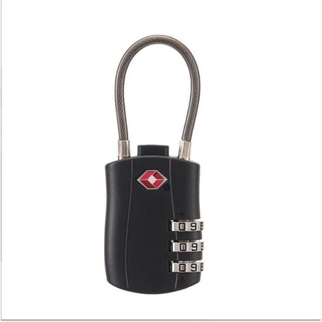 (Noir) Lot de 2 Cadenas TSA, Cadenas Valises avec Câble Souple pour Voyage, Cadenas à code TSA pour Valises, Bagages, Sacs de Voyage, de Sport (1/4)