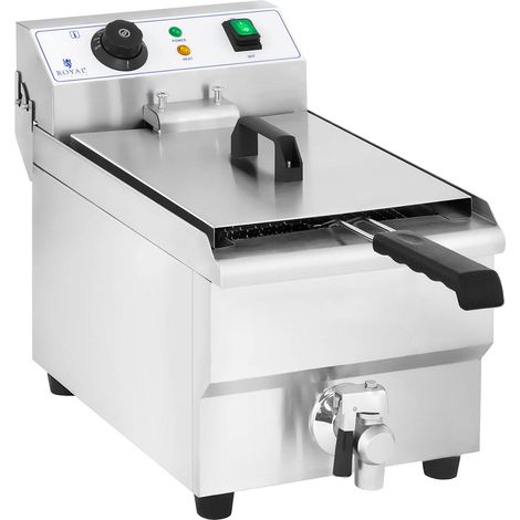 Friggitrice elettrica professionale da ristorante 10 litri con rubinetto di scarico 140001780