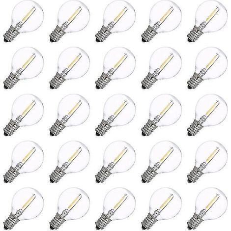 Ampoules de rechange Led G40 E12. 25 pièces. 0.6w 2700k. lumière à Filament (1/4)