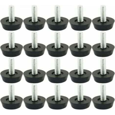 20 Stück M6 x 20 mm verstellbare Möbelfüße, verstellbare Füße, Möbelbeine, Tischbeine, Stuhlgestelle, Bodenschoner, Schrauben, Gleiter (1/4)