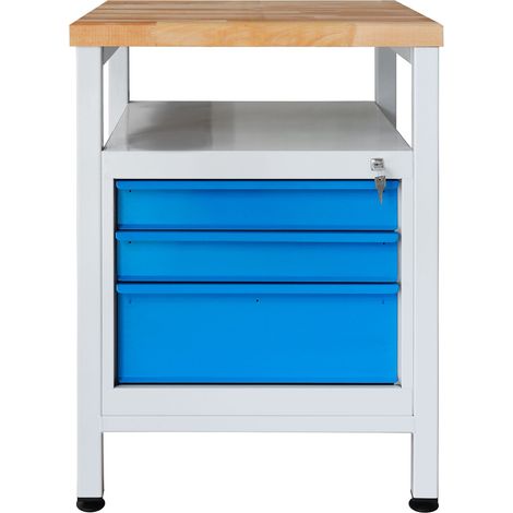 ADB Werktisch Werkbank 3 Schubladen Arbeitstisch Werkzeugschrank 600x600x840 mm (1/5)