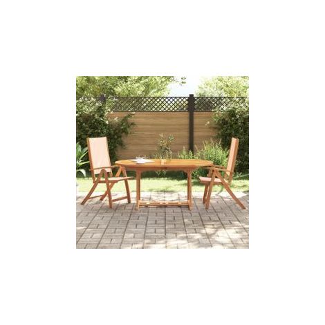 Chaises pliables de jardin lot de 2 bois d'acacia et textilène (1/5)