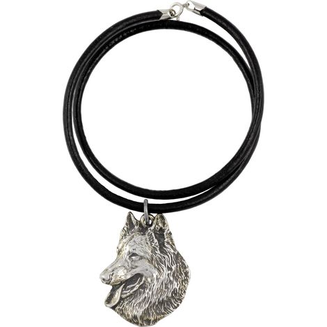 Pastor belga, perro de montaña belga: collar para perros, colgante bañado en plata para amantes de los perros, joyería única de Art-Dog. (1/5)