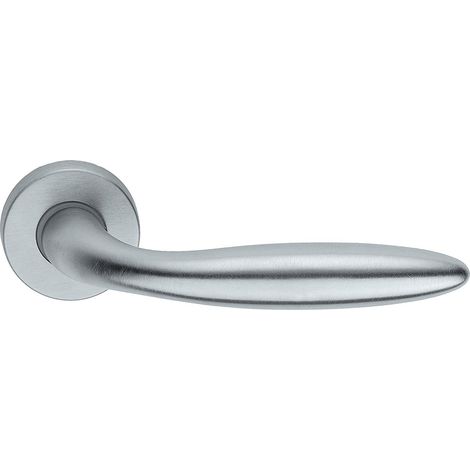 Maniglia con rosetta cromo satinato in lega new soft porta interna - Salone