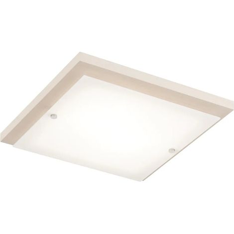 [GEBRAUCHT] B-Ware Envostar Deckenleuchte Lampe Kerio Holz Natur Glas 35x35 Cm E27 Led Leuchte