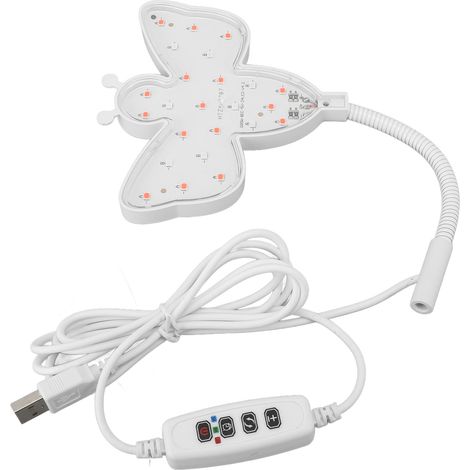Lampe de croissance LED en forme d'abeille, USB, spectre complet, pour plantes d'intérieur, intensité variable de 1 à 9 niveaux, minuterie 3 h, 9 h, 12 h, 5 V CC, durée de vie de 50 000 heures (1/5)