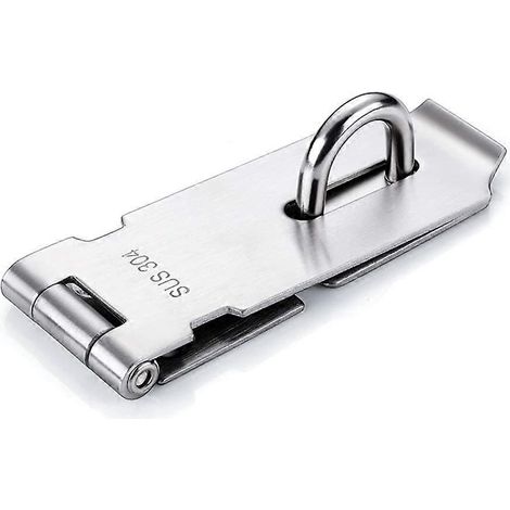 Loquet de porte, verrou de porte, moraillon en acier inoxydable, support de cadenas avec vis, argenté, 12,7 cm (5 pouces) (1/5)