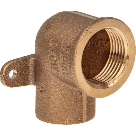 Rotguss-Lötfitting Deckenwinkel 22 mm x 3/4 Zoll IG - Typ 4472G, DVGW