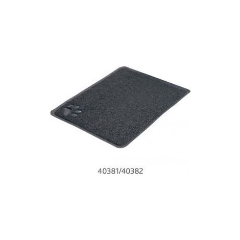 1 tapis pour bac à litière, 40 x 60 cm, rectangulaire, PVC anthracite, anti-dérapant, pour chats sensibles