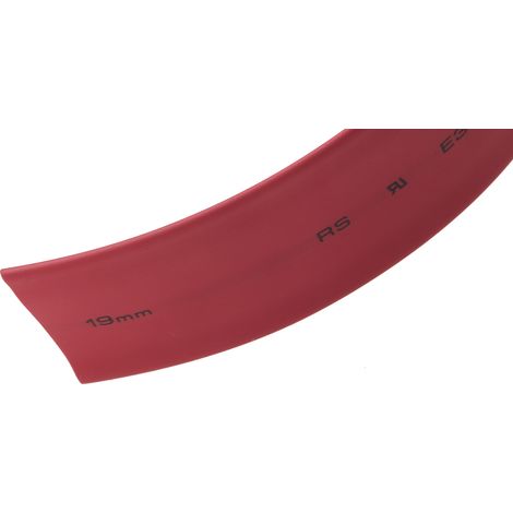 Gaine thermorétractable RS PRO, Dia. 19mm Rouge rétreint 2:1, 5m ( Prix pour Bobine de 5 Mètres )