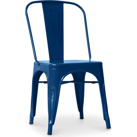 Stahl Esszimmerstuhl - Industriedesign - Neue Ausgabe - Stylix Dunkelblau