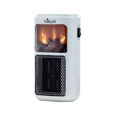 RADIATEUR SOUFFLANT NIKLAS AVEC PLUGIN PTC DISTRIBUTEUR CÉRAMIQUE FUEGO 400W 11x10xH19 cm