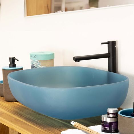 Lavabo bagno da appoggio moderno in resina, lavandino (1/3)
