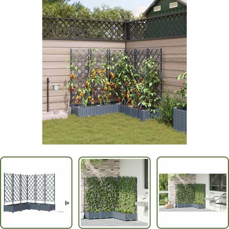 Pot de jardin - Cache-pot de jardin 5 pcs Gris Clair Acier (1/5)