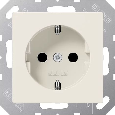 Jung SCHUKO®-Steckdose, 16 A 250 V , SAFETY+, Thermoplast, Serie AS, weiß A 1520 BFKI