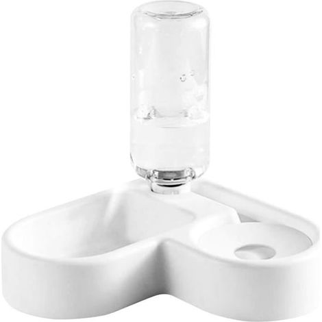 1 pièce mangeoire en plastique, forme cœur, bol pour chats et chiens, design élégant, adapté aux petites et moyennes races