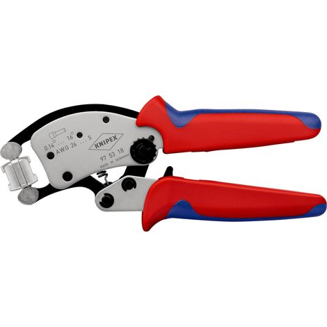 KNIPEX 97 53 18 SB Twistor16® Self-Adjusting Crimping Pliers for wire ferrules with rotatable die head with multi-component handles chrome-plated 200 mm (1/5)