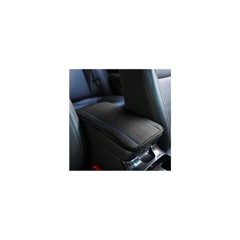 Coussin d'Accoudoir Voiture en Cuir, Housse pour Console Centrale pour Accoudoir, Accessoires Confortables pour Sièges de Voiture pour la Plupart des Voitures, Motos et SUVs (Bleu Noir) (1/5)