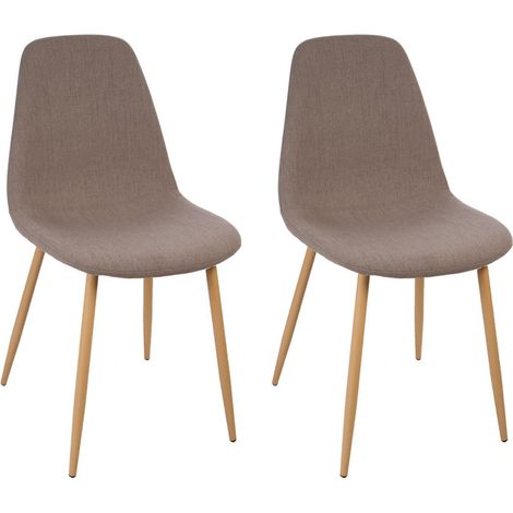 Atmosphera – Chaise enfant Roka taupe – Assise en mousse PU – Pieds obliques en acier effet bois – Dimensions 45x53 cm, hauteur 87 cm (1/5)