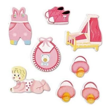 KNORRPRANDELL - DECORAZIONE BEBE' ROSA 25-40MM 8PZ