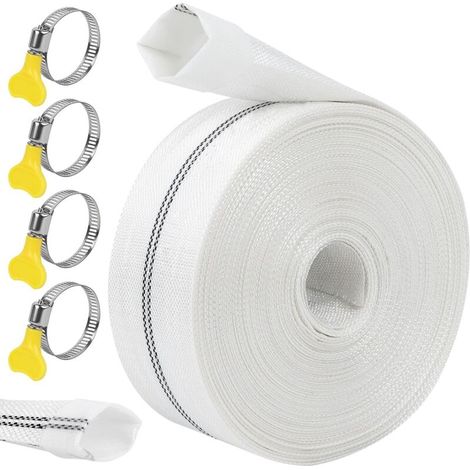 Tuyau Refoulement 1" Tuyau Plat 25mm 20m Avec 4Clips pour Pompes à Eau Submersibles Et Autres Bassin De Drainage Irrigation De Jardin Bain à Remous Piscine Ou Puisard (25mm-20m)