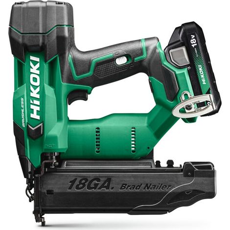 HiKOKI Akku-Stiftnagler 18 V Brushless, für 18 Gauge/1,0 x 1,25 mm Stauchkopfnägel, incl. 2x Akku 2 Ah, Ladegerät, Zubehör, Koffer