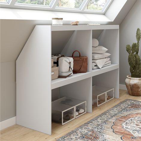TOMI 4 estantes 160 x 50 x 110/70 cm blanco