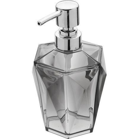 Dispenser Sapone Grigio Trasparente in Plastica ABS Diamante (1/3)