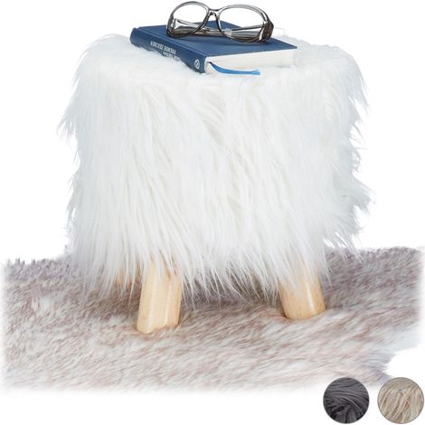 Faux fur footstool