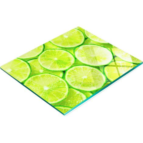 Pannello decorativo multifunzionale da cucina in vetro temperato color lime, 60x52 cm (1/5)