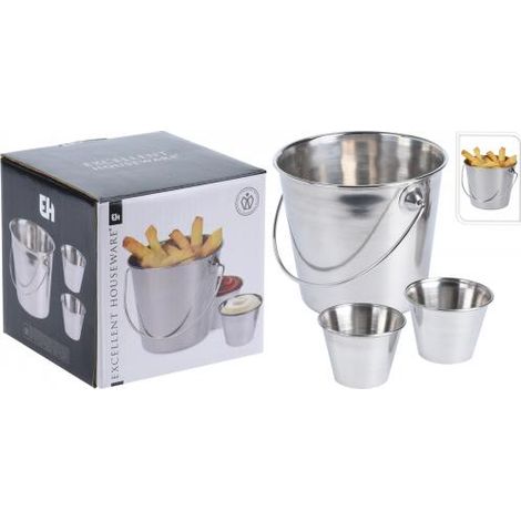 SET 3 PIEZAS PARA APERITIVOS ACERO INOX. A12405130