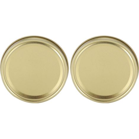 Tapas redondas para tarros de cristal herméticos, accesorios de cocina (10 anillos circulares dorados de 70 mm + tapa). (1/5)