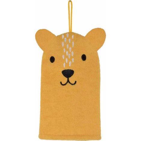 Paris Prix - Gant De Toilette Bébé sweet Savane 21cm Jaune (1/2)