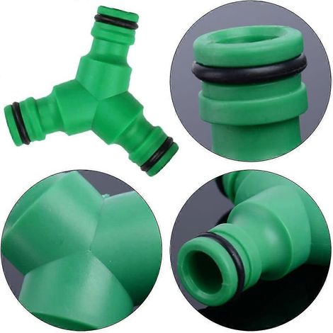 Lot de 5 raccords rapides en Y étanches à 3 voies pour tuyau d'arrosage extérieur, idéaux pour l'irrigation de jardin. (1/4)