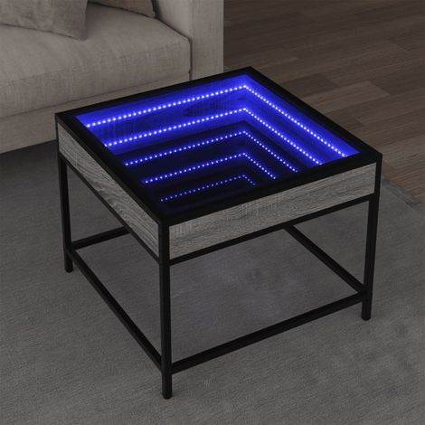 vidaXL Tavolino da Salotto con LED Infinity Grigio Sonoma 50x50x41 cm (1/5)