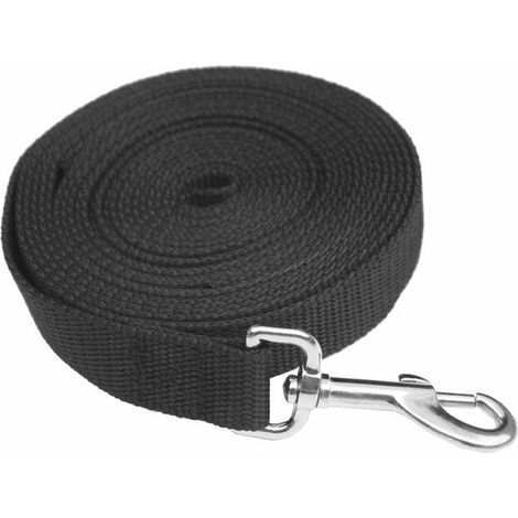 Laisse Pour Chien - Câble Nylon 3 m - 2,5 cm Largeur - Rotation 360° - Noir