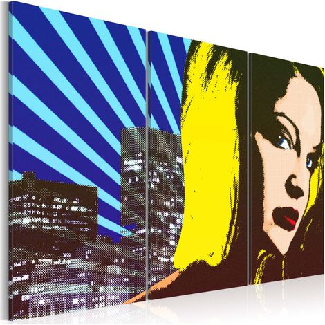 Tableau Imprimé 3 Panneaux "Femme Pop Art" 40 x 60 cm (1/2)