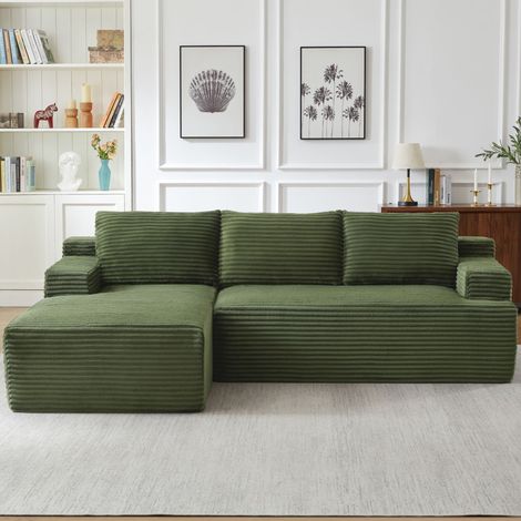 Knochenloses Sofa,L‑förmiges Cloud‑Ecksofa mit tiefem Sitzkomfort – ohne Montage, modulares Schlafsofa, geeignet für Wohnzimmer, Schlafzimmer oder die Wohnung. (1/5)